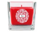 Candela Profumata Con Scritta "Rose"" In Vetro Quadrato, 190 G Di Cera - Durata Di Combustione Circa 50 Ore, Candela In Vetro In Confezione Regalo"