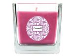 Candela Profumata Con Scritta "Lavender"" In Vetro Quadrato, 190 G Di Cera - Durata Di Combustione Circa 50 Ore, Candela In Vetro In Confezione Regalo"