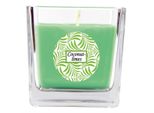 Candela Profumata Con Scritta "Coconut-Limes"" In Vetro Quadrato, 190 G Di Cera - Durata Di Combustione Circa 50 Ore, Candela In Vetro In Confezione Regalo"