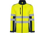 Roly Workwear HV9303 | Antares Giacca Softshell Hi-Viz Con Strisce Riflettenti - Colore: Blu Navy 55/Giallo Fluor 221 - Taglia: 4XL