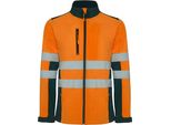 Roly Workwear HV9303 | Antares Giacca Softshell Hi-Viz Con Strisce Riflettenti - Colore: Blu Navy 55/Arancio Fluor 223 - Taglia: 3XL