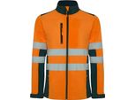 Roly Workwear HV9303 | Antares Giacca Softshell Hi-Viz Con Strisce Riflettenti - Colore: Blu Navy 55/Arancio Fluor 223 - Taglia: 4XL