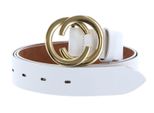 Vanzetti Pelle Cintura Chain Reaction 30Mm Leather Belt W110 White Bianco