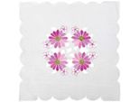 Tovaglia Con Ricamo, Tovaglia Ø 30Cm Ricamata Con Fiori O Farfalle, (Rosa - Rosa / Quadrato)
