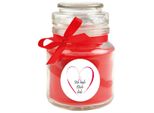 Candela Profumata In Barattolo Di Caramelle "Hearts"", Fragranza: Rose (Rosso), 120G - Dura Fino A 30 Ore"