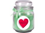 Candela Profumata In Barattolo Di Caramelle "Hearts"", Fragranza: Cocco ( Verde ), 300G - Durata Di Combustione Fino A 70 Ore"