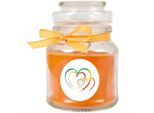 Candela Profumata In Barattolo Di Caramelle "Hearts"", Fragranza: Melone ( Arancia ), 120G - Dura Fino A 30 Ore"