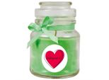 Candela Profumata In Barattolo Di Caramelle "Hearts"", Fragranza: Cocco ( Verde ), 120G - Dura Fino A 30 Ore"