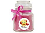 Candela Profumata In Barattolo Di Caramelle "Hearts"", Fragranza: Lavanda (Viola), 120G - Dura Fino A 30 Ore"