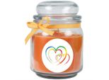 Candela Profumata In Barattolo Di Caramelle "Hearts"", Fragranza: Melone ( Arancia ), 300G - Dura Fino A 70 Ore"
