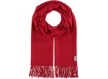 Fraas Sciarpa Pure Cashmere Scarf With Fringes Tomato Rosso