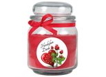 Candela Profumata In Barattolo "Grazie"", Fragranza: Rose (Rosso), 300G - Dura Fino A 70 Ore"