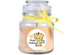 Candela Profumata In Barattolo Di Caramelle "Happy Birthday"", Fragranza: Vaniglia (Giallo), 120G - Dura Fino A 30 Ore"