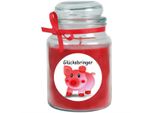 Candela Profumata In Un Barattolo Di Caramelle "Buona Fortuna"", Fragranza: Rose ( Rosso ), 500G - Brucia Fino A 110 Ore"