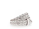 Vanzetti Pelle Cintura Braided Women's Belt W85 White Bianco