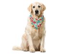 Abakuhaus Bandana Per Animali Domestici Paisley, Motivo Floreale, 40X40 Cm, Turchese Rosa Crema