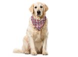 Abakuhaus Bandana Geometrica Per Animali Domestici, Stampa Grafica A Triangoli, 55X55 Cm, Prugna, Calendula, Bianco