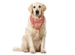 Abakuhaus Bandana Per Animali Domestici Vintage, Grandi Pois Piccoli, 40X40 Cm, Rosso E Crema