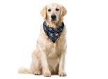 Abakuhaus Bandana Per Animali Domestici Blu Scuro, Damasco Vintage Reale, 40X40 Cm, Blu Pallido Blu Scuro