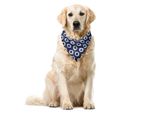 Abakuhaus Bandana Per Animali Domestici Blu Navy, Disegno Grunge Abbozzato, 55X55 Cm, Blu Scuro E Bianco