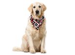 Abakuhaus Bandana Astratta Per Animali Domestici, Minimalista Retrò, 55X55 Cm, Vermiglio, Nero E Bianco