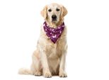 Abakuhaus Bandana Per Animali Domestici Eiffel, Motivo Farfalle, 55X55 Cm, Viola Prugna Bianco