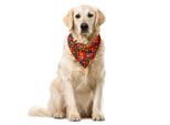 Abakuhaus Bandana Geometrica Per Animali Domestici, Onde Astratte Funky, 55X55 Cm, Verde Giada Arancione
