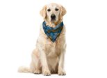 Abakuhaus Bandana Per Animali Domestici Vintage, Motivo Orientale Astratto, 55X55 Cm, Blu Caramello, Azzurro Pallido