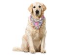 Abakuhaus Bandana Per Animali Domestici Con Motivo Floreale, Fresco Giardino Primaverile, 55X55 Cm, Multicolore