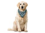 Abakuhaus Bandana Per Animali Domestici Pinwheel, Fiori Primaverili, 55X55 Cm, Blu Petrolio E Arancione