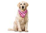 Abakuhaus Bandana Rosa E Bianca Per Animali Domestici, Motivo Tradizionale Argyle, 55X55 Cm, Rosa Pallido E Bianco