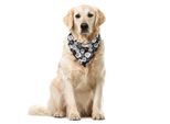 Abakuhaus Bandana Per Animali Domestici Vintage, Romantiche Rose Bianche E Rosa, 40X40 Cm, Marrone Scuro Bianco