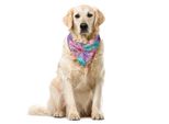 Abakuhaus Bandana Per Animali Domestici Dahlie, Fiori Colorati Su Strisce, 55X55 Cm, Multicolore