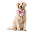 Abakuhaus Bandana Per Animali Domestici Con Fiori, Composizione Romantica Primaverile, 40X40 Cm, Rosa E Bianco