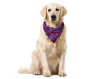 Abakuhaus Bandana Per Animali Domestici Vintage, Crisantemi Disegnati A Mano, 55X55 Cm, Rosa Porpora