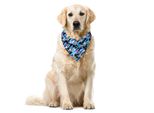 Abakuhaus Bandana Tropicale Per Animali Domestici, Tema Hawaiano Aloha, 55X55 Cm, Blu-Nero-Rosa