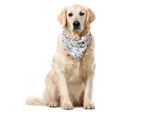 Abakuhaus Bandana Per Animali Domestici, Motivi Con Impronte Di Animali Selvatici, 55X55 Cm, Grigio Antracite E Bianco