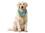 Abakuhaus Bandana Per Animali Domestici, Fiori Blu E Verde, 55X55 Cm, Multicolore