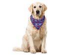 Abakuhaus Bandana Geometrica Per Animali Domestici, Cerchi Astratti Retrò, 55X55 Cm, Viola Scuro Multicolore