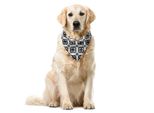 Abakuhaus Bandana Per Animali Domestici Vintage, Motivo Floreale, 40X40 Cm, Grigio Antracite E Bianco