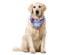 Abakuhaus Bandana Primaverile Per Animali Domestici, Fiori Acquerellati, 55X55 Cm, Azzurro E Rosa