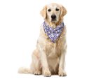 Abakuhaus Bandana Per Animali Domestici Con Fiori, Fiori Primaverili, 55X55 Cm, Viola Scuro E Arancione Pallido