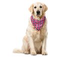 Abakuhaus Bandana Per Animali Domestici Con Fiori, Stile Retrò Anni '70, Fiore Rosa Cipria, 40X40 Cm, Rosa Pastello E Blu Mare