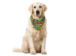 Abakuhaus Bandana Colorata Per Animali Domestici, Motivo Con Cuori Assortiti, 55X55 Cm, Multicolore