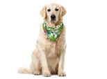 Abakuhaus Bandana Per Animali Domestici Con Fiori, Tema Aloha Esotico, 40X40 Cm, Verde Bosco Multicolore