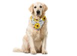 Abakuhaus Bandana Per Animali Domestici Con Fiori, Papaveri Acquerellati, 55X55 Cm, Giallo Terra E Bianco