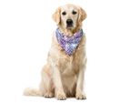 Abakuhaus Bandana Per Animali Domestici Vintage, Motivi Floreali Elaborati, 40X40 Cm, Viola Blu Quarzo Bianco