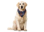 Abakuhaus Bandana Per Animali Domestici In Stile Azteco, Motivi Folk In Colori Vivaci, 40X40 Cm, Blu Notte Multicolore