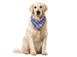 Abakuhaus Bandana Per Animali Domestici In Stile Azteco, Arte Triangolare Indiana Retrò, 40X40 Cm, Blu Azzurro Multicolore