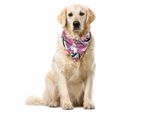Abakuhaus Bandana Per Animali Domestici Con Fiori, Curve E Fiori, 40X40 Cm, Rosa E Grigio Antracite